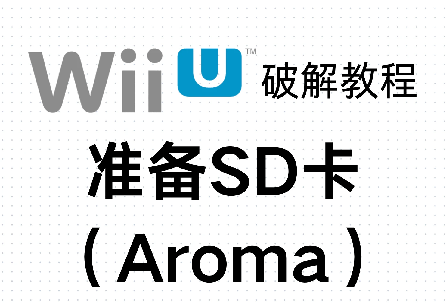 Wii U破解教程：准备SD卡（Aroma）
